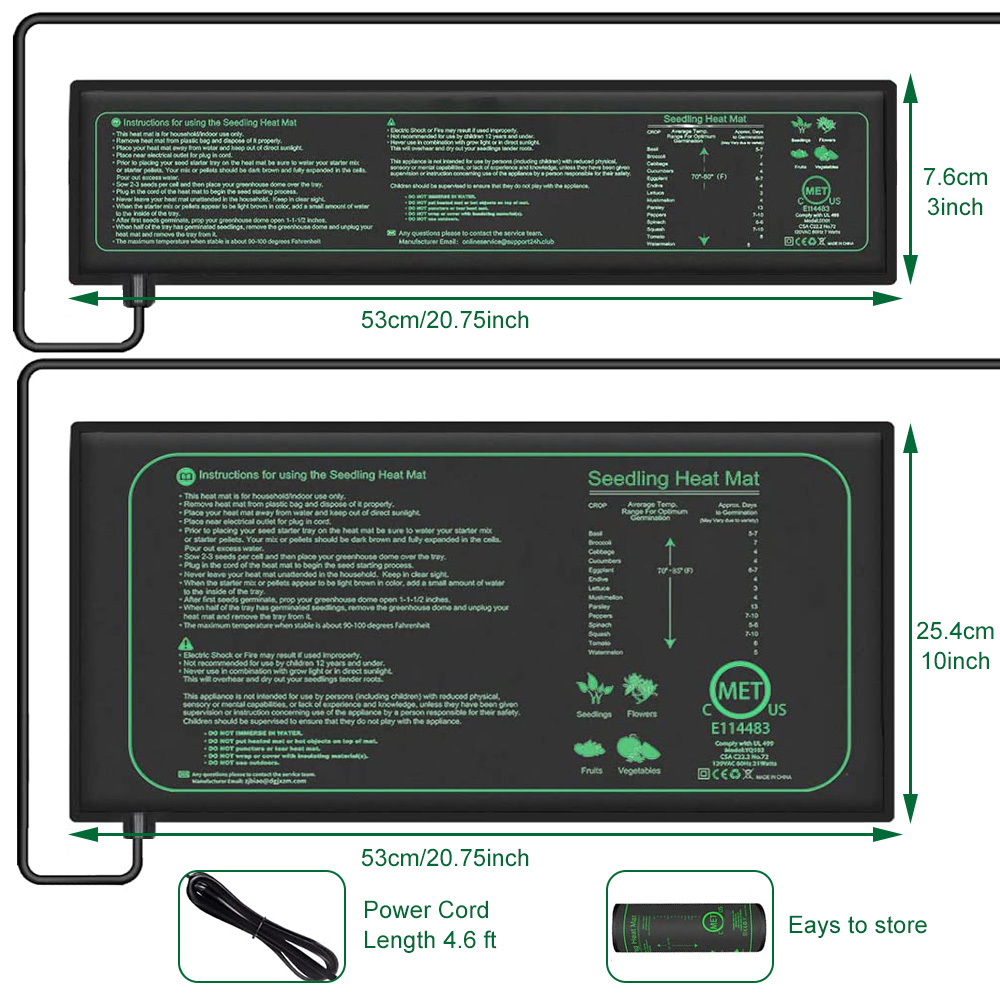 10/25/50CM苗用ヒートマット 室内植物発芽用 防水加 - Rooting Gel Clone のレビューと価格