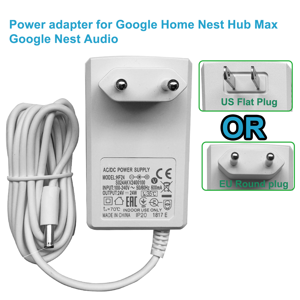 24V電源アダプター Google Home Nest Hu - Google Speaker Nest Hub のレビューと価格
