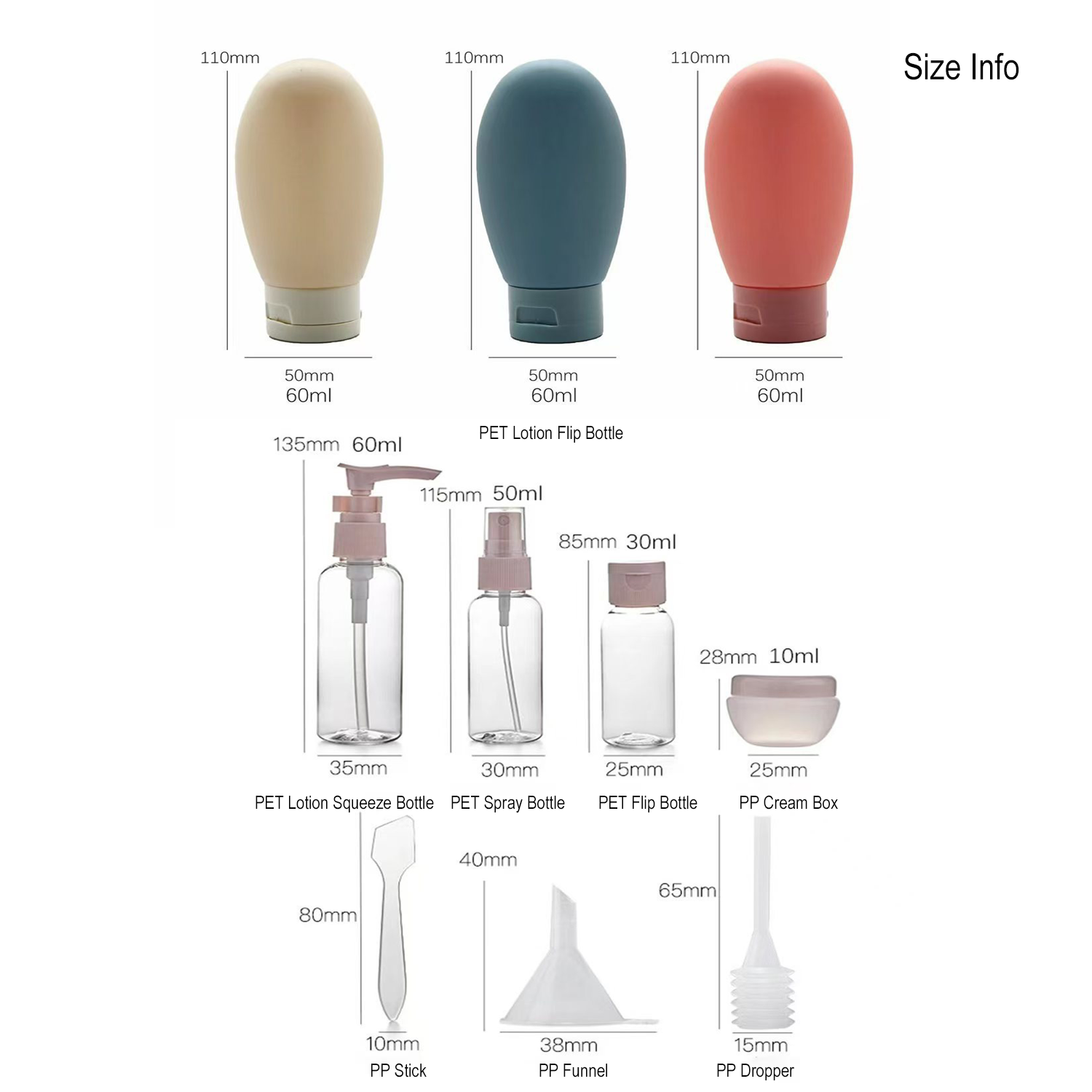 11個入り漏れ防止トラベルボトルセット、トイレタリー用プラス - Misting Bottle Fine のレビューと価格